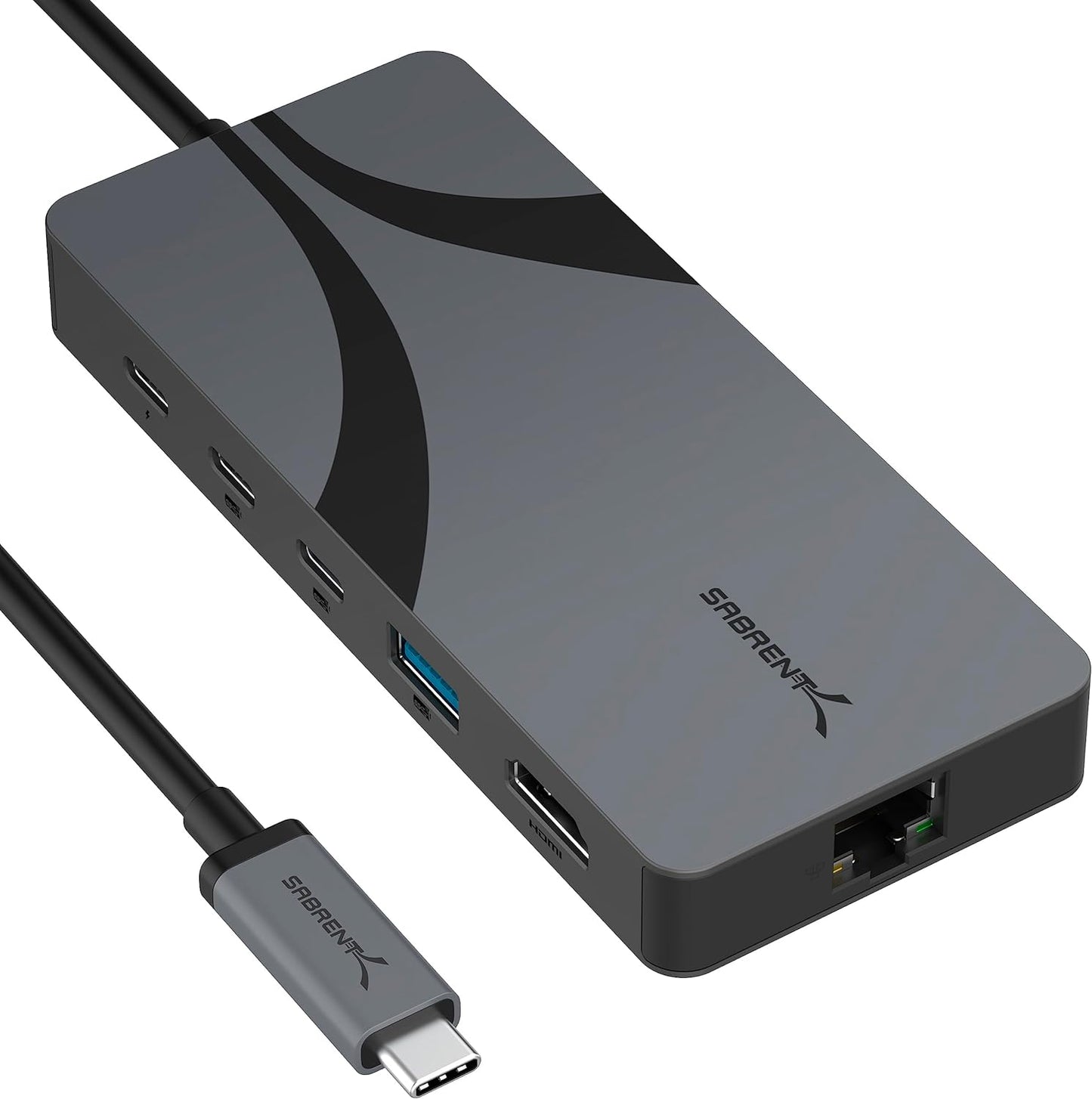 SABRENT USB C Hub Travel USB 6-in1 Docking Station