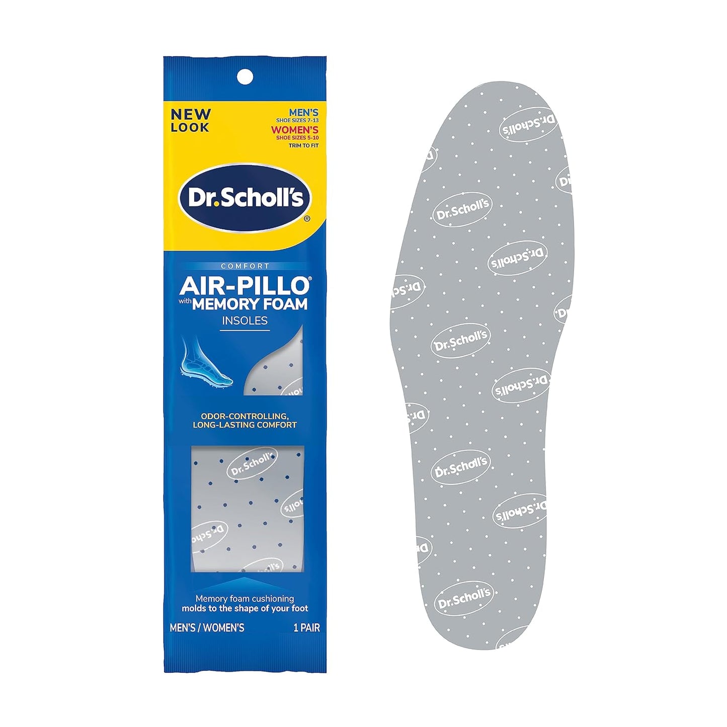 Dr. Scholl's Comfort Double Air-Pillo Insoles, 1 Pair, Men Size 7-13, Women Size 5-10