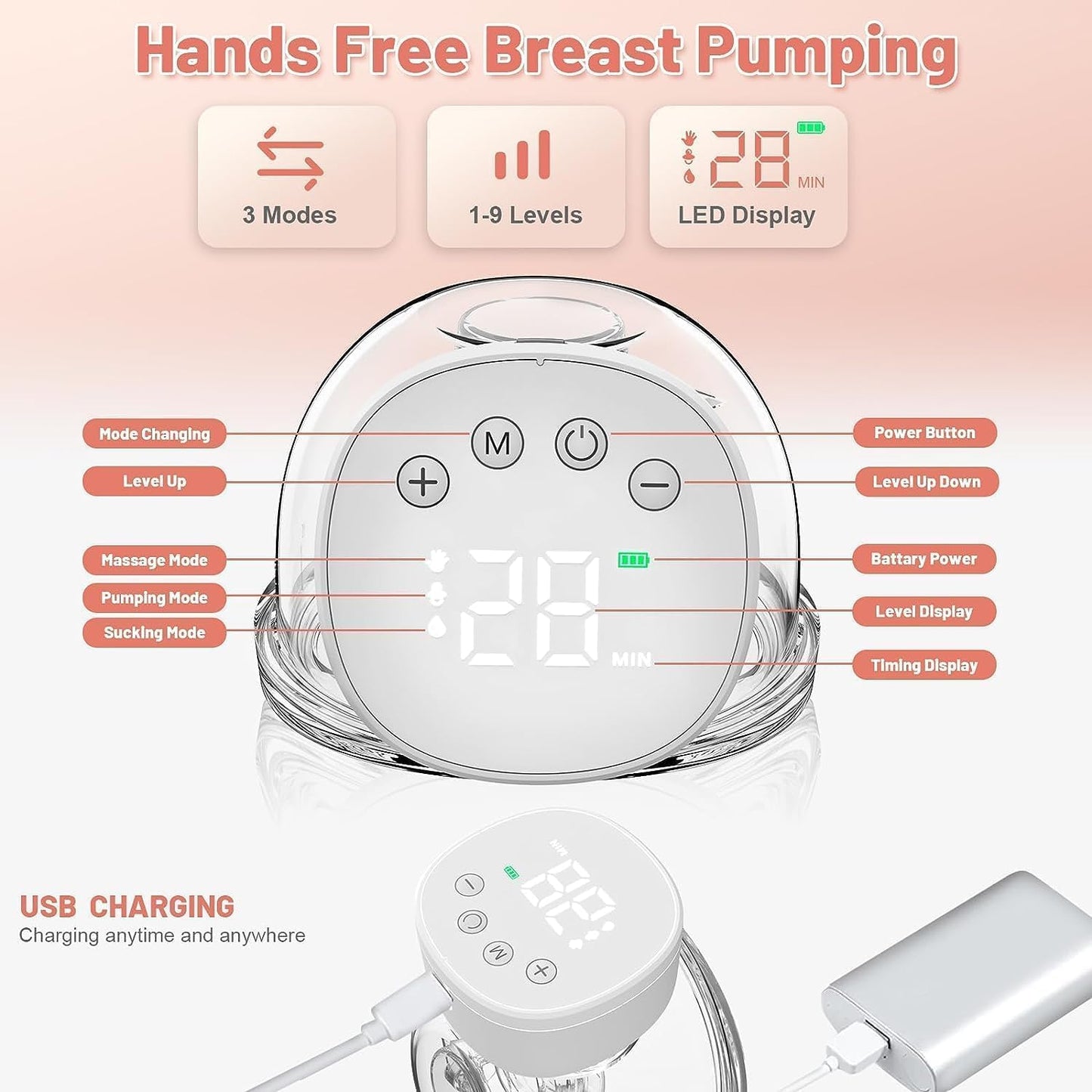 FEIMUOSI Hands-Free Electric Breast Pump