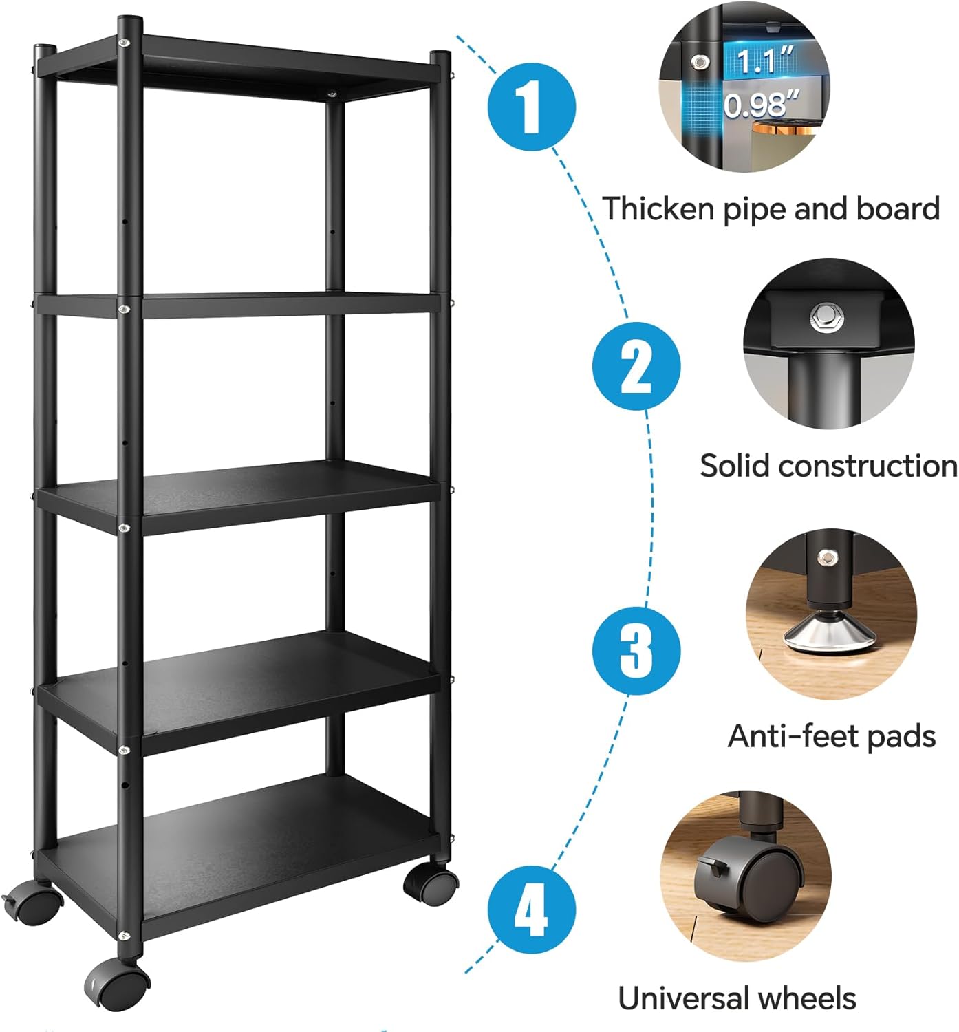 5 Tier Metal Shelving Unit