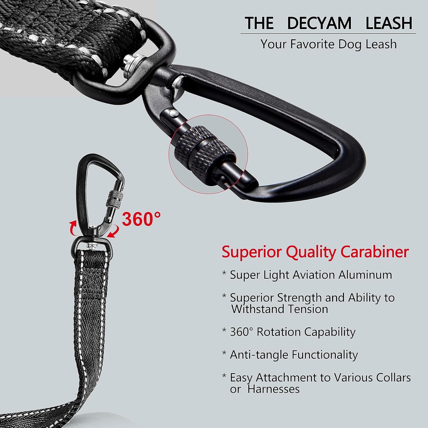 Decyam Dog Lead - 8ft Adjustable Slip Lead for Pets