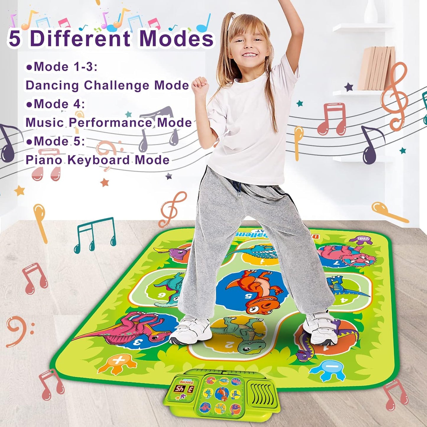 Growinlove Interactive Dinosaur Dance Mat – Fun, Music & Exercise Combined for Kids