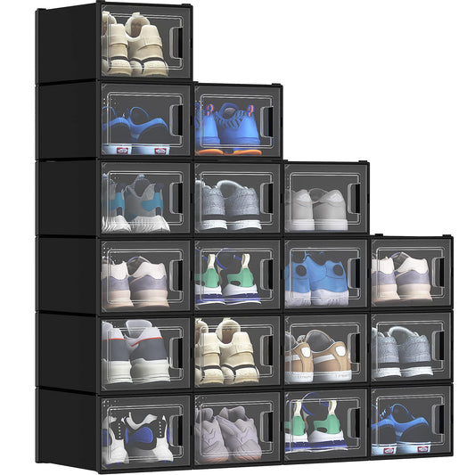 YITAHOME Shoe Box, 18Pcs Stackable Shoe Containers