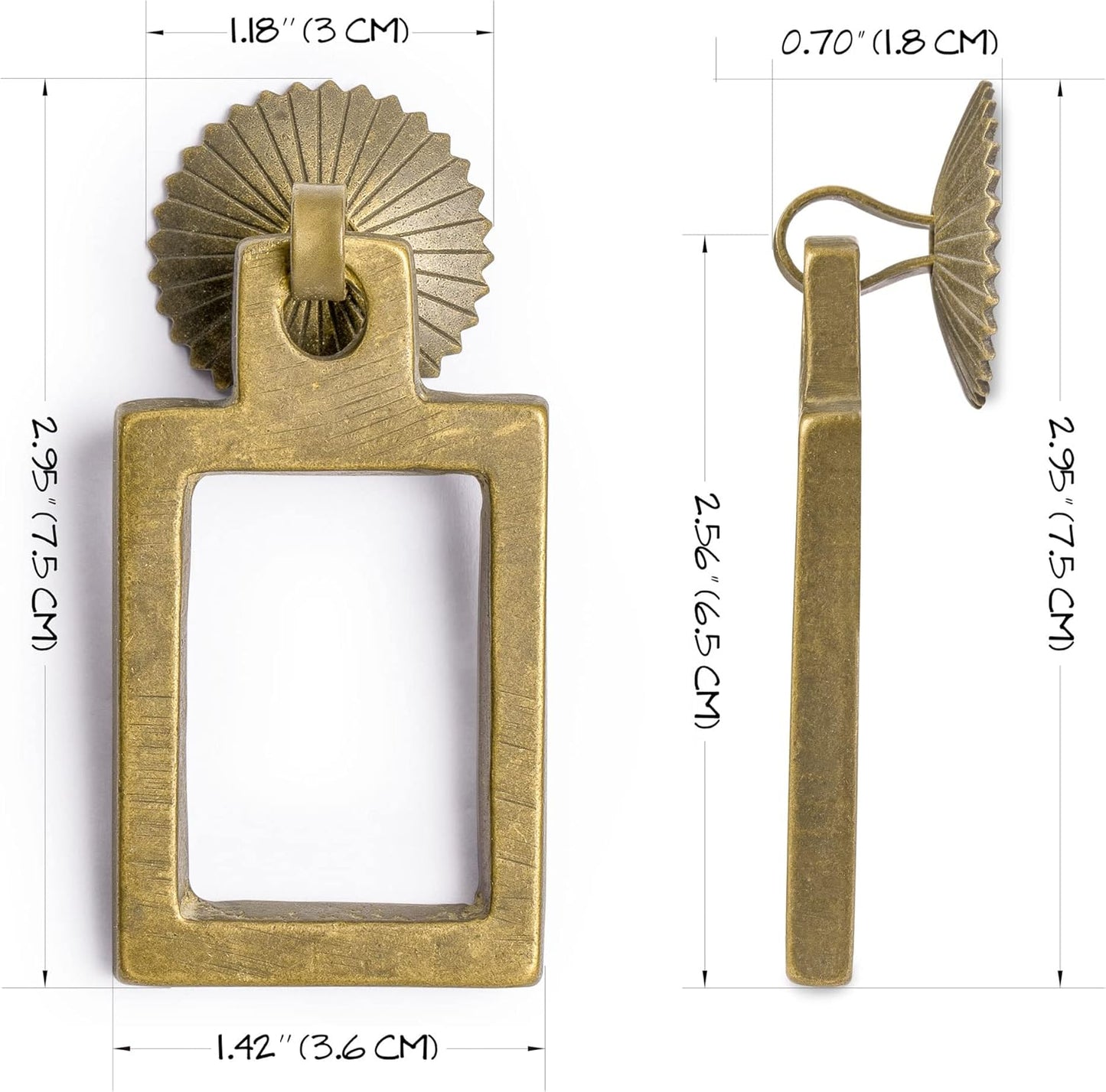 Set of 2 Classic Brass Picture Frame Pulls