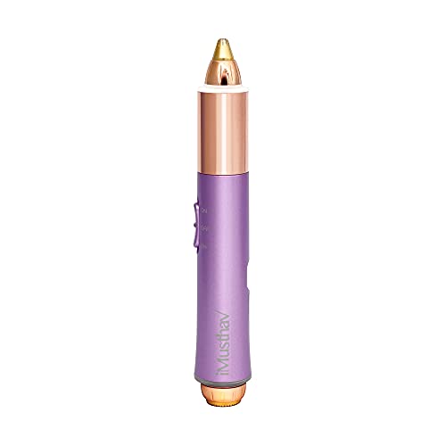 iMusthav Dual Function Brow & Facial Hair Remover USB Rechargeable. Precision “Pencil-tip” 18K Gold Plated Heads 360-degree LED Light. All Your Facial Hair Removal Needs in one Unit (Amethyst)