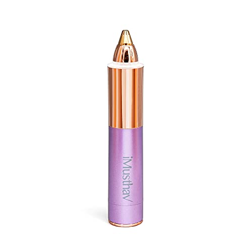 iMusthav Mini EyeBrow Remover for Women:18K Gold-plated hypoallergenic Precision pencil-tip, 360-degree LED light. Compact design Perfect for Brow shaping between salon visits (Amethyst)