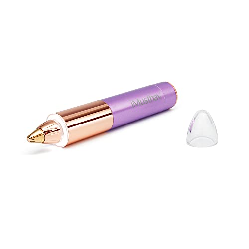 iMusthav Mini EyeBrow Remover for Women:18K Gold-plated hypoallergenic Precision pencil-tip, 360-degree LED light. Compact design Perfect for Brow shaping between salon visits (Amethyst)