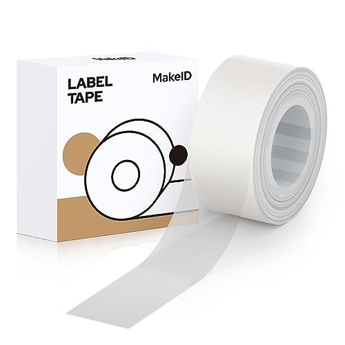 MakeID 0.63" x 13' Label Tape Compatible with MakeID Label Makers L1 Q1 Refills Waterproof Laminated Custom Stickers Office Labels Replacement 16mm x 4m