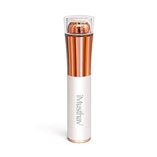 iMusthav Mini Facial Hair Remover for Women 18K Gold-plated hypoallergenic head, 360-degree LED light. Compact handbag friendly design Perfect maintaining a smooth hair free complexion (Crystal White)