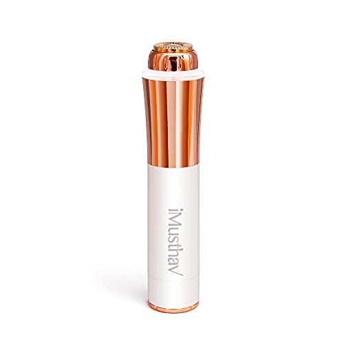 iMusthav Mini Facial Hair Remover for Women 18K Gold-plated hypoallergenic head, 360-degree LED light. Compact handbag friendly design Perfect maintaining a smooth hair free complexion (Crystal White)