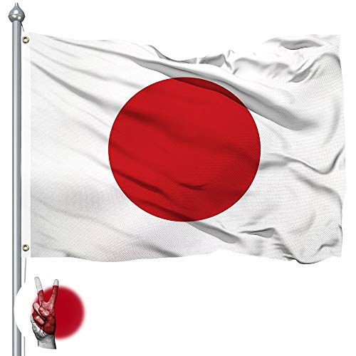 QSUM Japan Flag - 400D Polyester Premium Quality - Japanese National Flags Polyester with Vivid Color and UV Fade Resistant, Hinomaru flag, 90x150cm