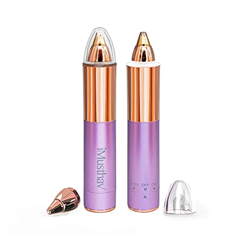 iMusthav Mini EyeBrow Remover for Women:18K Gold-plated hypoallergenic Precision pencil-tip, 360-degree LED light. Compact design Perfect for Brow shaping between salon visits (Amethyst)