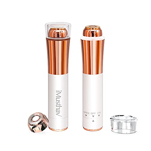 iMusthav Mini Facial Hair Remover for Women 18K Gold-plated hypoallergenic head, 360-degree LED light. Compact handbag friendly design Perfect maintaining a smooth hair free complexion (Crystal White)