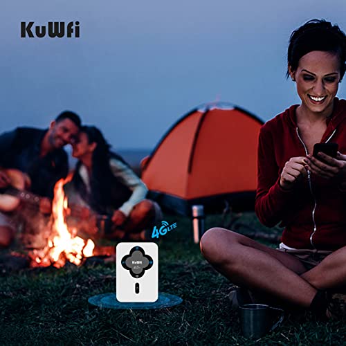 KuWFi Mobile Hotspot Router,4G LTE Mobile Wi-Fi Unlocked Wireless Modem,150 Mbps 4G LTE Portable WIFI Route,4G Outdoor Router For Travel with Indicator Light Battery Powered WIFI Router