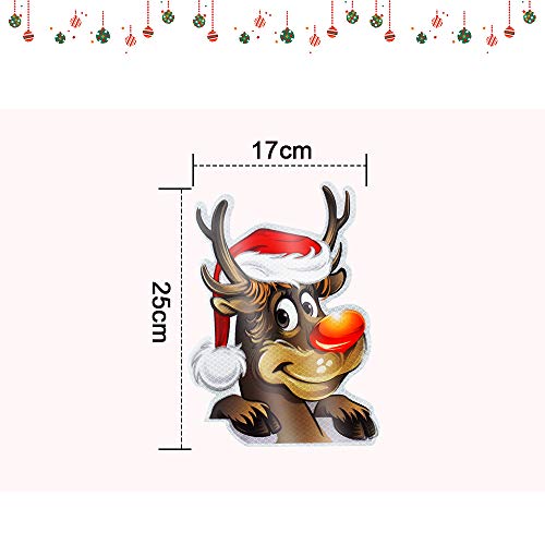 QSUM Christmas Decorations, Christmas Elk Magnets, 2 PCS Strong Magnetic Stickers Reflective Christmas Magnet for Fridge Cars Christmas Decoration