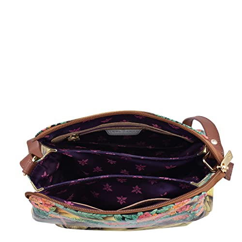 Anuschka Women’s Hand Painted Genuine Leather Multi Compartment Medium Bag - Vintage Bike