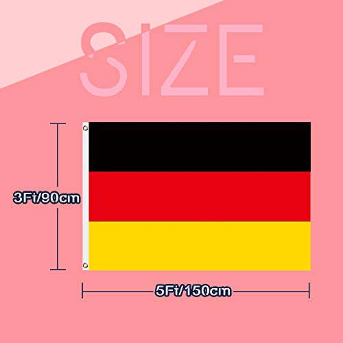 Germany Flag - Breeze Vivid Color and UV Fade Resistant - National German Flags 400D Polyester 3x5 Foot (90 X 150cm)