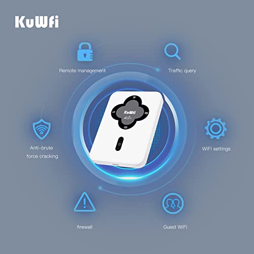 KuWFi Mobile Hotspot Router,4G LTE Mobile Wi-Fi Unlocked Wireless Modem,150 Mbps 4G LTE Portable WIFI Route,4G Outdoor Router For Travel with Indicator Light Battery Powered WIFI Router