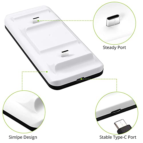 LiNKFOR PS5 Controller Charging Station with 1.2m/50inch USB Cable Twin Charging Station for Playstation 5 Charger Dock 2H Fast Charging