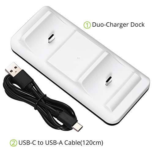 LiNKFOR PS5 Controller Charging Station with 1.2m/50inch USB Cable Twin Charging Station for Playstation 5 Charger Dock 2H Fast Charging