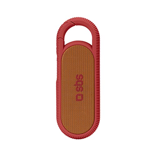 SBS Compact 2W Wireless Speaker, 300mAh Battery & Belt Hook, USB Charging Cable Included - Red