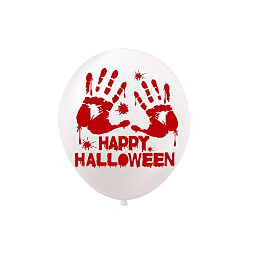 LONGSHUNXING Halloween Balloons Party Decorations Set 40 Pack Halloween Decor Including with 20pcs Creepy Halloween Banner Latex Balloons and 17pcs Halloween Cupcake Decorations