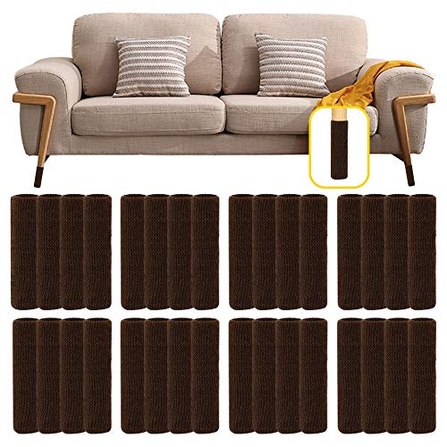 Chair Leg Floor Protectors, 24 PCS Chair Socks Protect Wood Furniture Carpet, Chair Feet Caps Anti Scratch Anti Noise, Brown