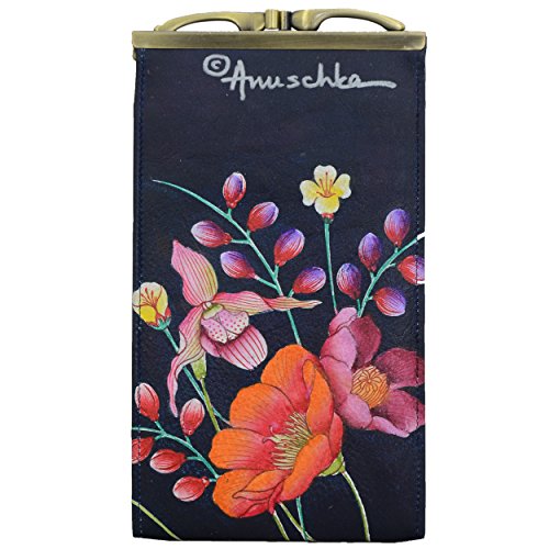 Anuschka Hand-Painted Genuine Leather Women's Eyeglasses Case - Moonlit Meadow