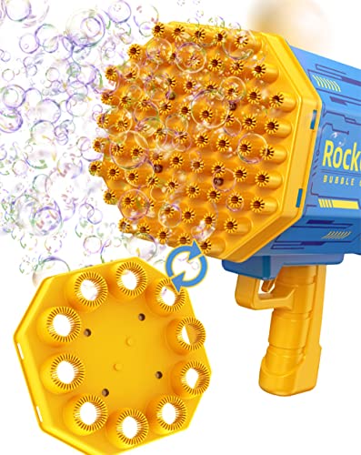 Bubble Machine for Kids,132&72 Holes Rocket Launcher Bubble Blaster Bubble Blower Toys, Outdoor Automatic Bubble Blower for Garden (132&72)