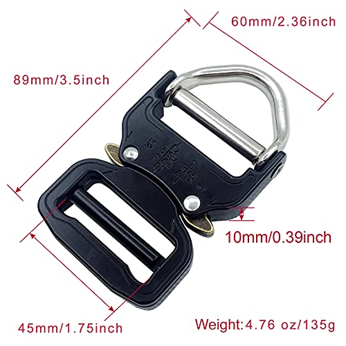 Metal Buckle 38mm/1.5" D-Ring Heavy Duty Tactical Belt Buckle Quick Release Buckle Generic (1.5in(38mm）)