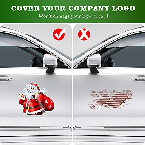 QSUM Christmas magnets for fridge, 2 PCS Santa Claus Reflective Christmas Magnet for Cars Christmas Decorations for Christmas Party New Year Holiday Decor