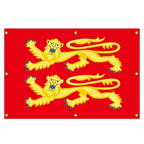 QSUM Medieval Style Banner - Old Historic England Richard Lionheart Flag 140 x 90cm - Durable Enough for Indoor or Outdoor Decorate - Unique Collectible Gift