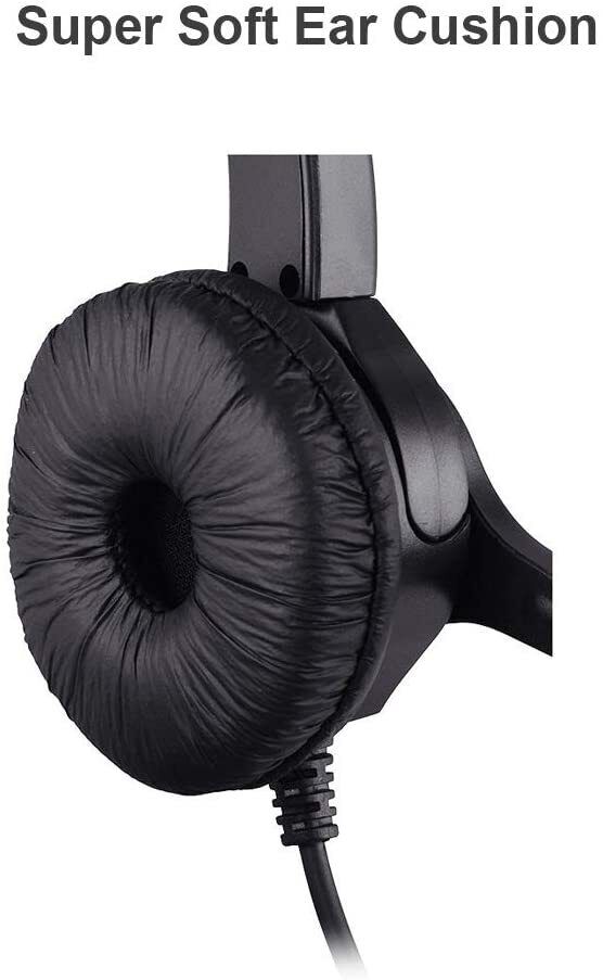 Noise Cancelling Headphones with Mic For Call Centre - Corded Hands-Free For PC