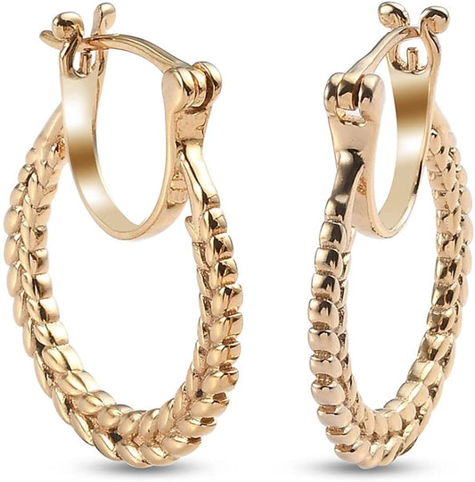 Gold Platted Sterling Women Earrings - Handcrafted Unique Hoop Earrings For Her