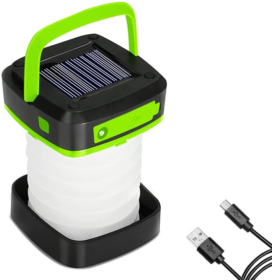 Grezea LED Camping Lanterns - Solar Powered or USB Rechargeable green