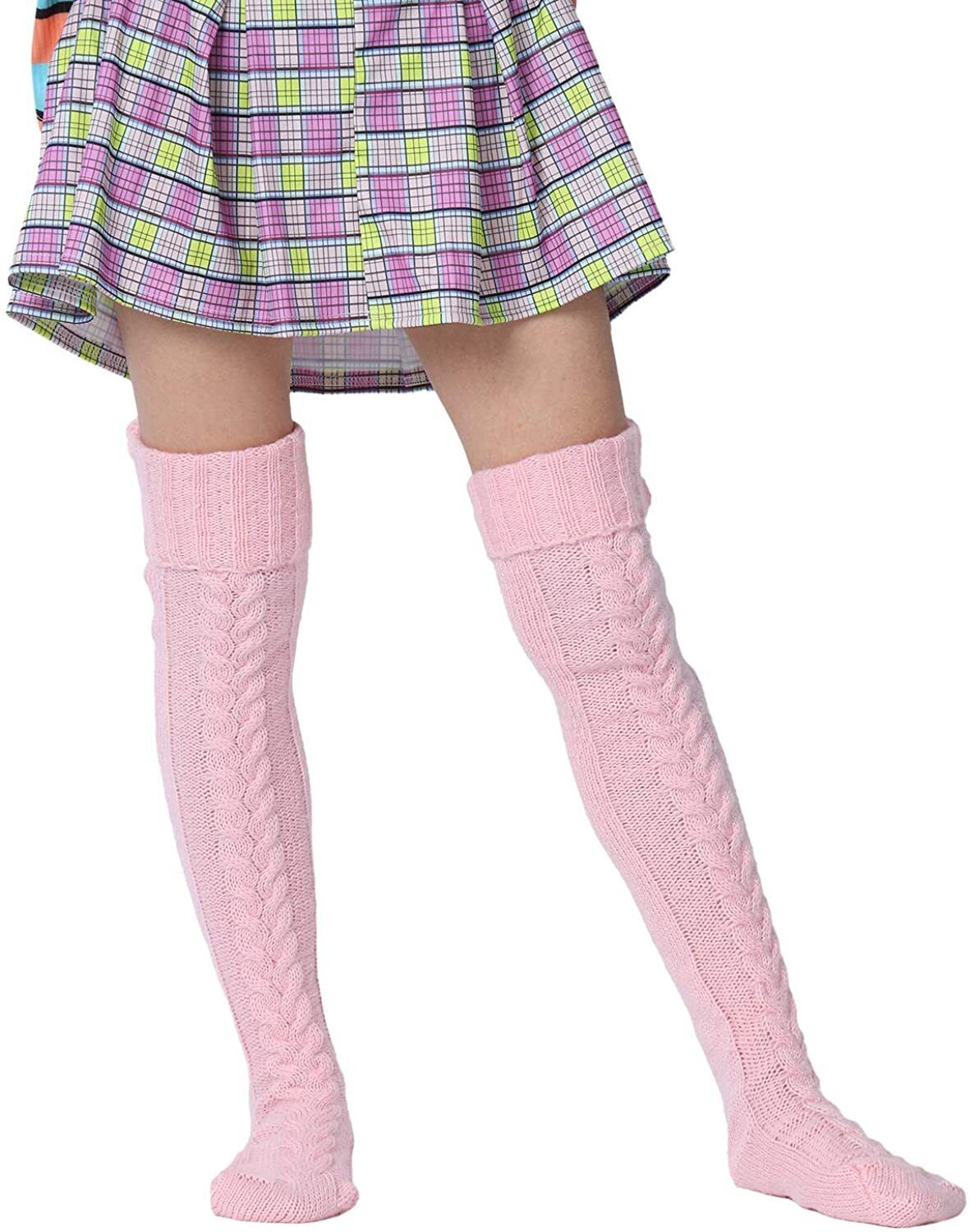 Sexy Knitted Thigs High Sockss For Girls - Stretchy Long Knee Socks For Summer