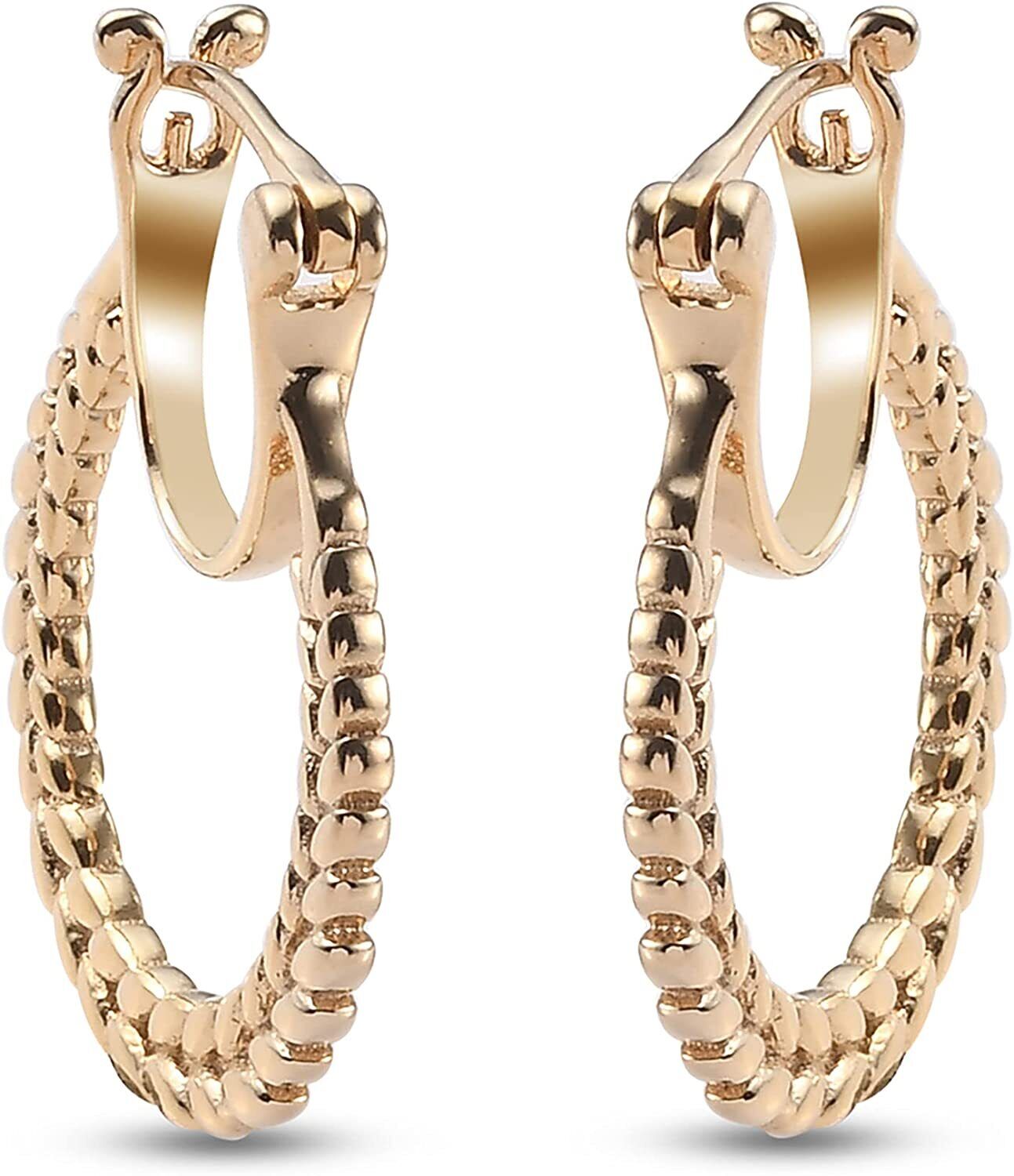 Gold Platted Sterling Women Earrings - Handcrafted Unique Hoop Earrings For Her