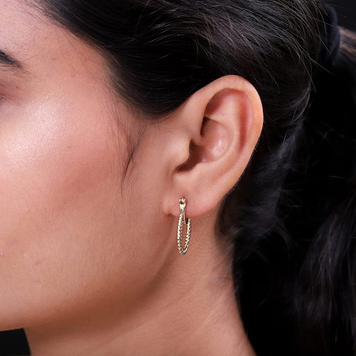 Gold Platted Sterling Women Earrings - Handcrafted Unique Hoop Earrings For Her