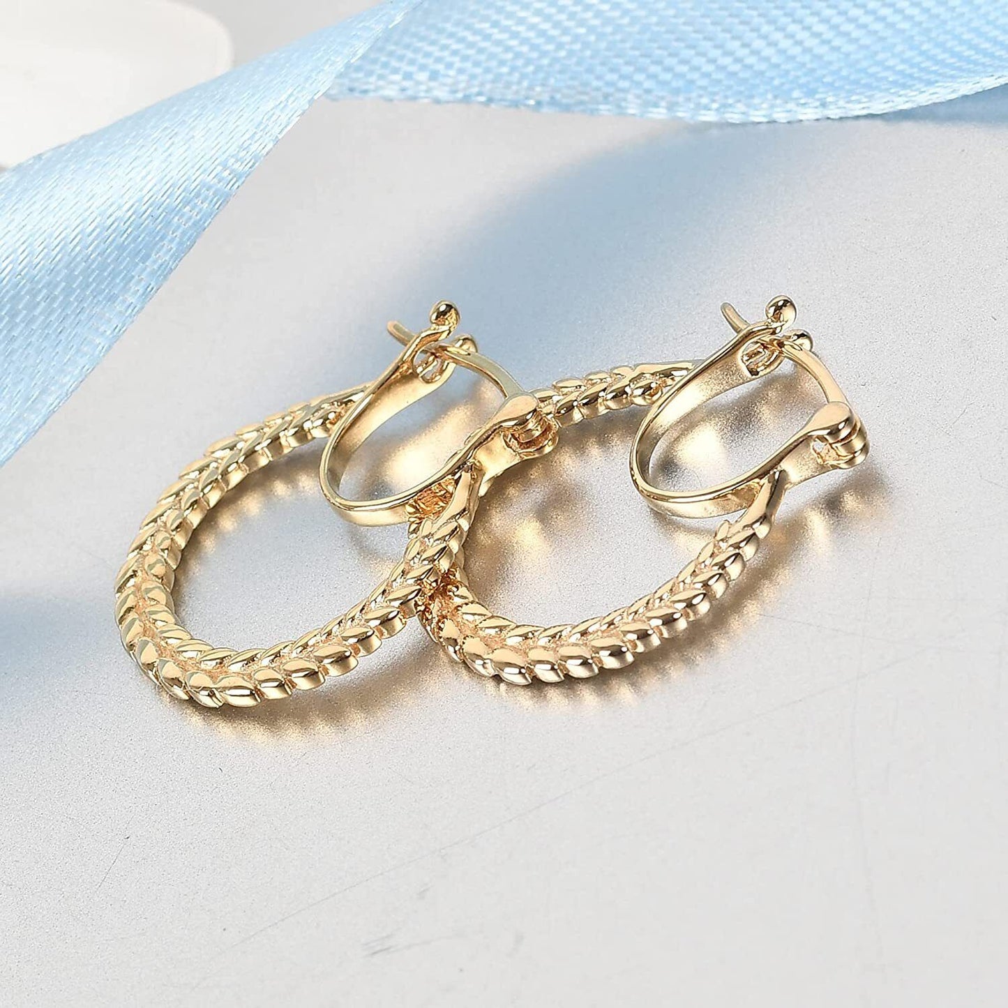 Gold Platted Sterling Women Earrings - Handcrafted Unique Hoop Earrings For Her