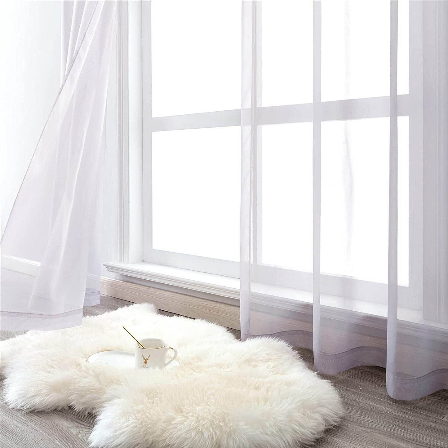 Handmade White Curtain Panel For Living Room - Unique Soft Curtain Panel