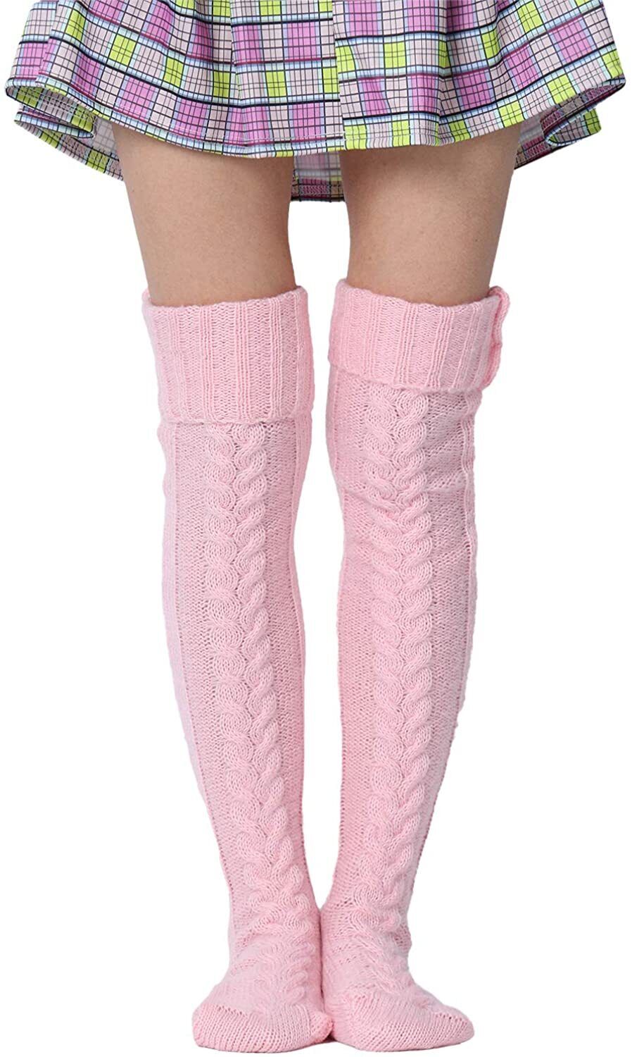 Sexy Knitted Thigs High Sockss For Girls - Stretchy Long Knee Socks For Summer