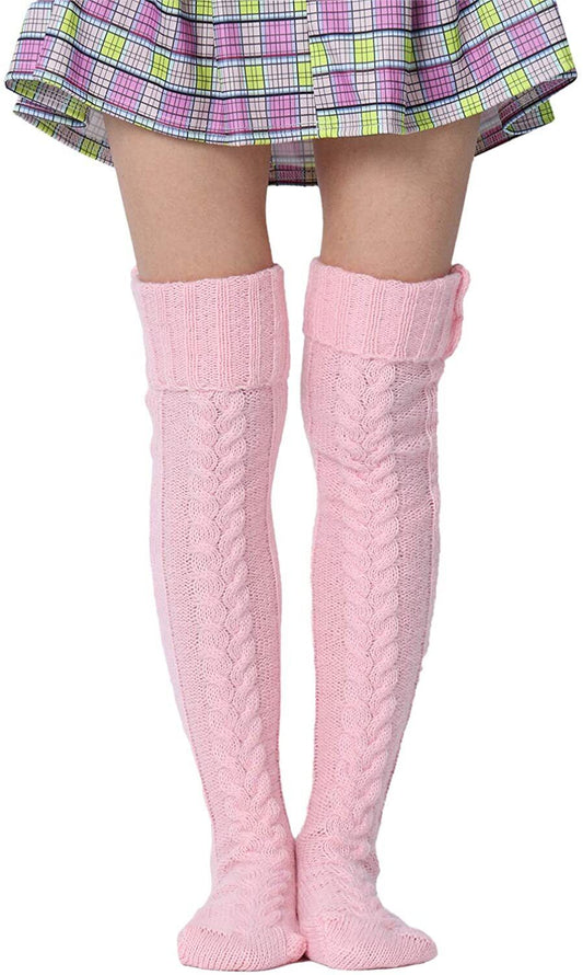 Sexy Knitted Thigs High Sockss For Girls - Stretchy Long Knee Socks For Summer