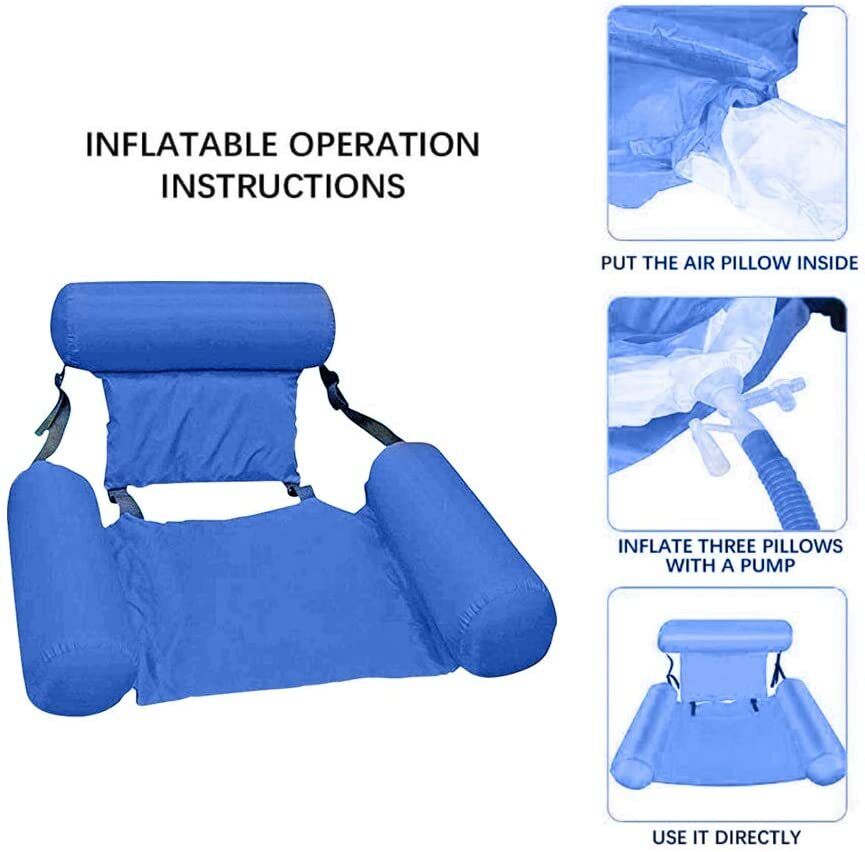 Inflatable Swimming Pool Chair For Adult - Blue Colour Multi-Purpose Pool Chair