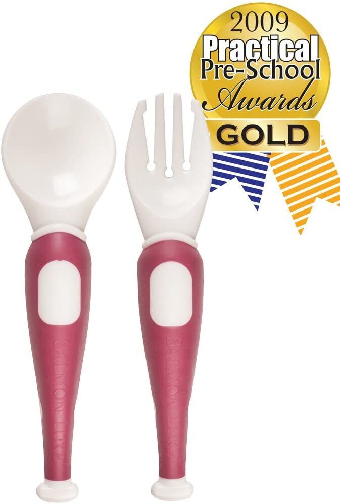 Colorful Toddler Bowl and Cutlery Set - Unique Painted Spoon And Fork For Kids