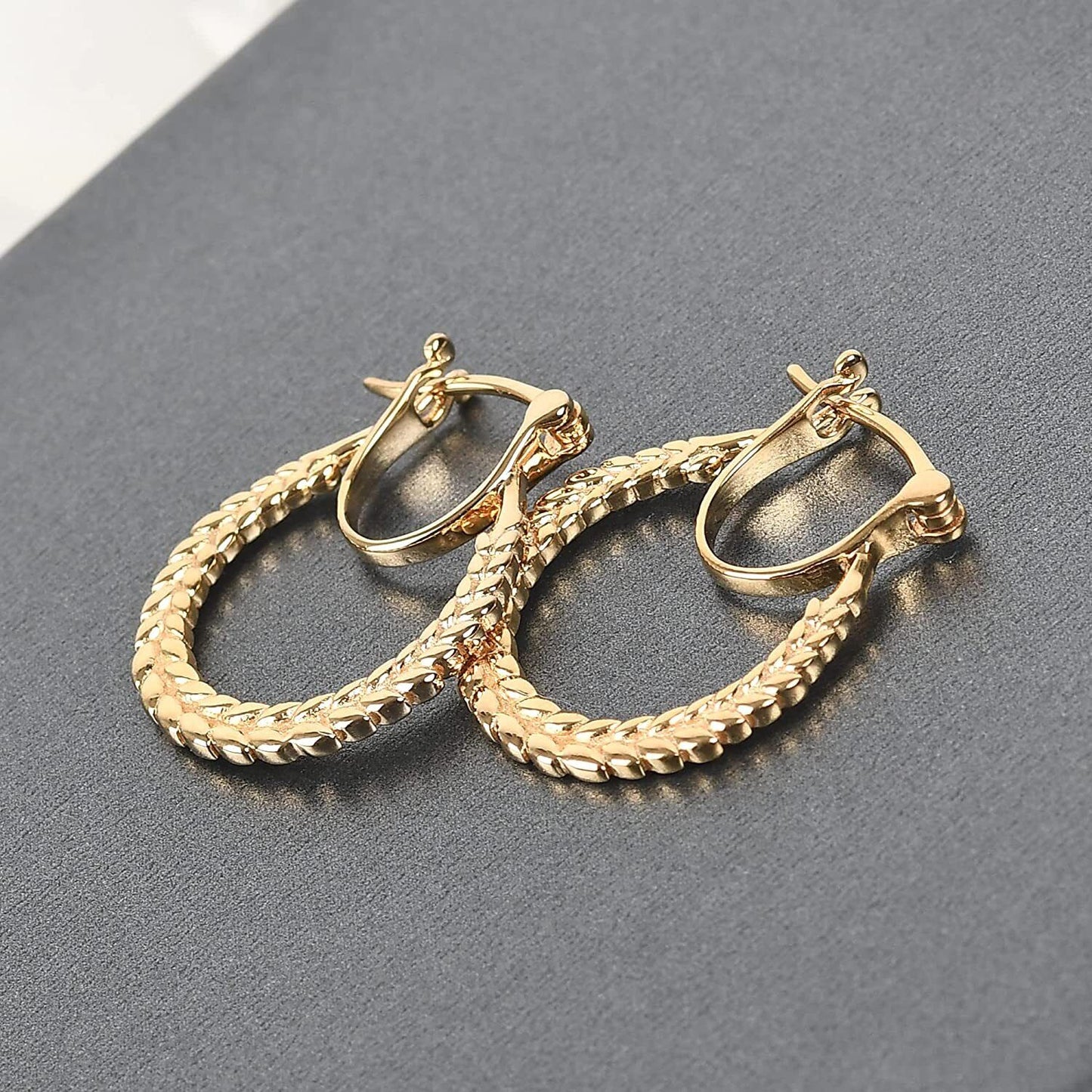 Gold Platted Sterling Women Earrings - Handcrafted Unique Hoop Earrings For Her