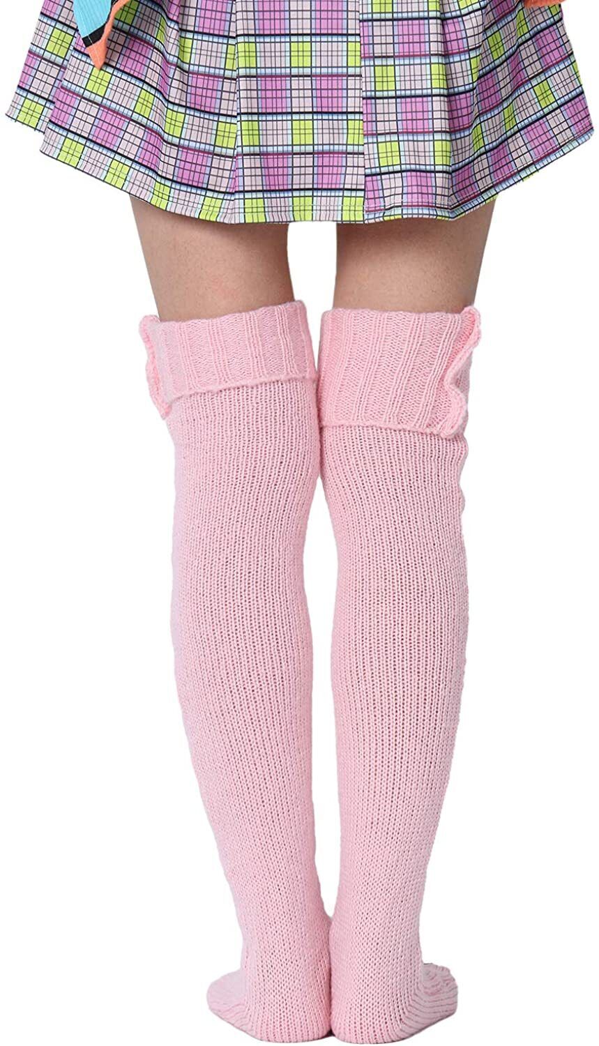 Sexy Knitted Thigs High Sockss For Girls - Stretchy Long Knee Socks For Summer