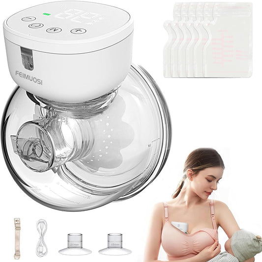 Wearable Breast Pump Hands Free, Portable Electric Breast Pumps 3 Modes 9 Levels