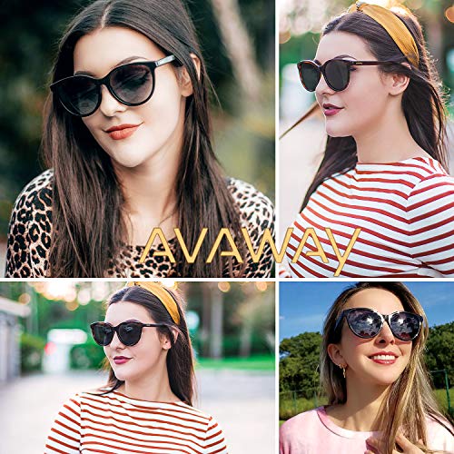 AVAWAY Fashion Sunglasses for Women Polarised UV Protection Ladies Eyewear for Photography Wandern Travelling Driving, Acetate Frame, Category 3