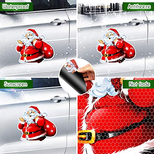 QSUM Christmas magnets for fridge, 2 PCS Santa Claus Reflective Christmas Magnet for Cars Christmas Decorations for Christmas Party New Year Holiday Decor