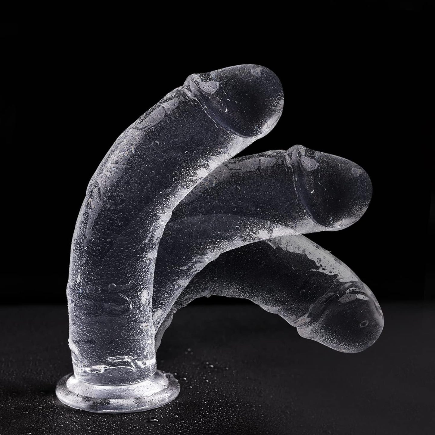 6.69 Inch Clear Huge Realistic Dildo, Heatable Flexible Soft , Manual Push Dildo, Silicone Dildo Adults Sensory Sex Toys for Beginners (Medium)